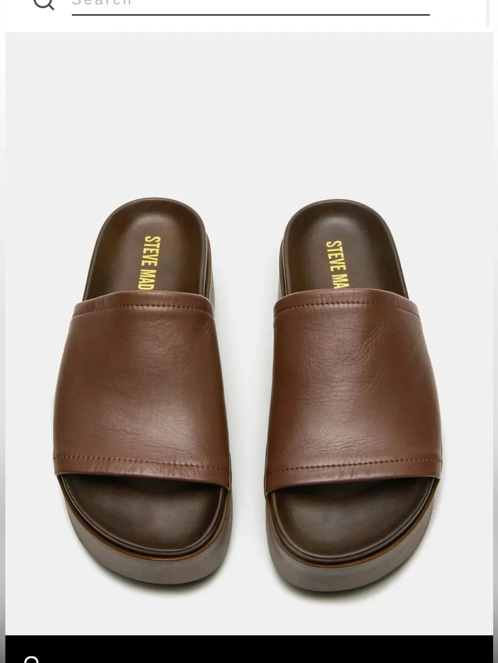 Steve Madden Brown Platform Slide Sandals